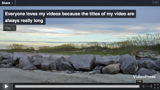 VideoPress Flash player with embed support and high definition capability.